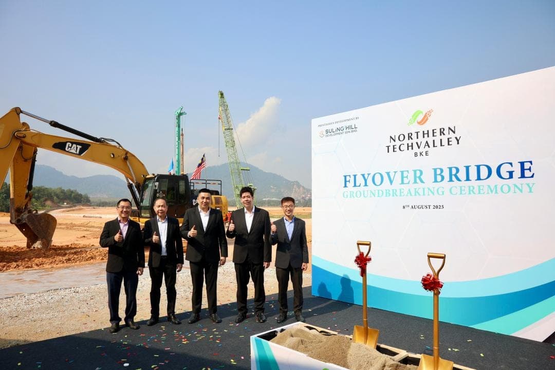 The flyover groundbreaking, August 2025.